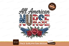 American nurse floral wreath flag leopard Product Image 1