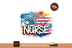 Patriotic nurse caduceus stethoscope american Product Image 1