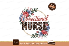 Correctional nurse floral wreath leopard Product Image 1