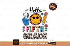 Retro fifth grade smiley pencil image Product Image 1