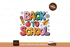 Colorful back to school lettering with school supplies Product Image 1
