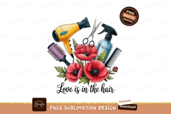 Yellow dryer scissors comb spray bottle poppies image Product Image 1