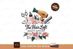 Orange dryer pink spray bottle scissors comb flowers Product Image 1