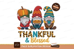 Autumn gnomes holding pumpkin pie and coffee image Product Image 1