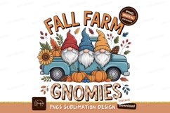 Autumn gnomes truck harvest celebration pumpkins Product Image 1
