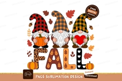 Gnomes holding pumpkin heart leaves fall Product Image 1