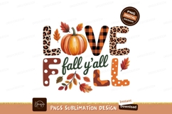 Love Fall Pumpkin Leaves autumn plaid Product Image 1