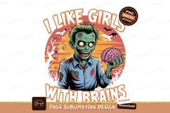Zombie boy holding brain green Product Image 1