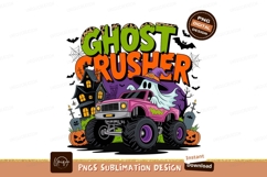 Pink monster truck ghost crusher Halloween Product Image 1