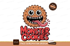 Orange monster with tongue out teeth eyes Product Image 1