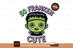 Green monster character with stitches and bolts halloween Product Image 1