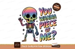 Rainbow skeleton waving with text image Product Image 1