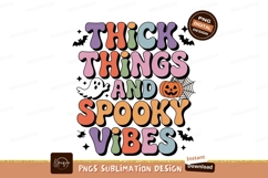Thick things spooky vibes ghost pumpkin halloween spiderweb Product Image 1