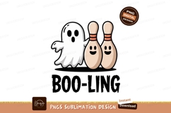 Ghost bowling pins with faces cartoon spooky Product Image 1