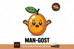 Orange fruit character waving cute Product Image 1