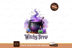 Purple potion bubbling cauldron with bottles green Product Image 1
