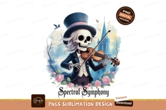 Skeleton musician playing violin in top hat image Product Image 1