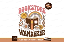 Retro sun rainbow book flowers leaves Product Image 1