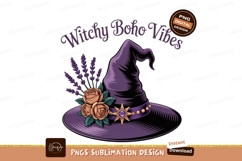 Purple witch hat with roses lavender and star charm Product Image 1