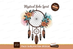 Dreamcatcher flowers feathers clouds boho Product Image 1