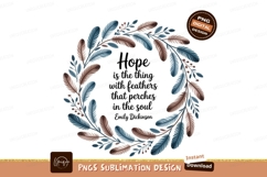 Feathered wreath quote sublimation nature blue Product Image 1