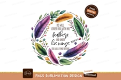 Colorful feathers floral wreath scripture psalm Product Image 1