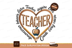 Heart shaped teacher appreciation graphic apple pencil Product Image 1