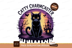 Black cat haunted castle moon butterflies image Product Image 1