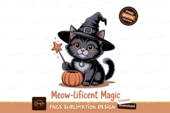Black cat witch magic pumpkin wand Product Image 1
