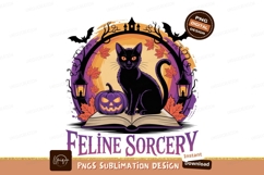 Black cat pumpkin book autumn image Product Image 1