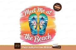 Flip flops with waves and sunset flipflops beach Product Image 1