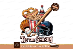 Baseball game snacks and equipment hotdog pretzel Product Image 1