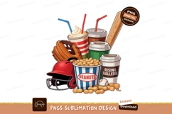 Baseball snacks drinks equipment glove helmet Product Image 1