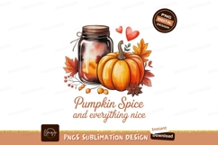 Orange pumpkin jar autumn leaves fall Product Image 1