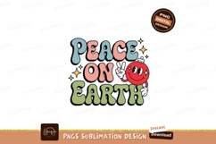 Retro peace on earth holiday graphic image Product Image 1