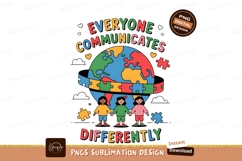 Diverse children globe puzzle communication autism Product Image 1