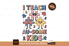 Colorful puzzle pieces teaching awesome kids autism Product Image 1