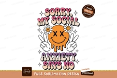 Smiley face with flowers and dripping effect anxiety Product Image 1