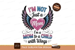 Pink heart wings mom text blue Product Image 1