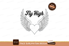 White heart wings black love Product Image 1