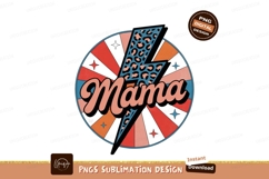 Mama lightning bolt leopard print retro circle image Product Image 1
