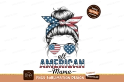 Messy Bun American Mama Patriotic Heart Glasses image Product Image 1