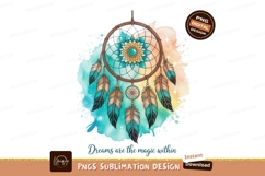 Dreamcatcher feathers mandala watercolor splash image Product Image 1