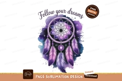 Purple dreamcatcher celestial feathers stars Product Image 1