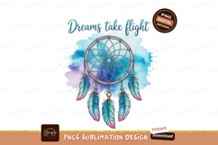 Dreamcatcher feathers watercolor splash blue Product Image 1
