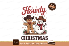 Gingerbread snowman cowboy festive greeting christmas Product Image 1