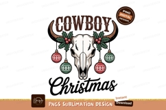 Skull horns holly ornaments cowboy berries Product Image 1