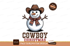 Snowman cowboy hat scarf carrot Product Image 1