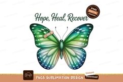 Green butterfly healing bandaid blue white Product Image 1