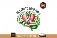 Green brain red heart teal ribbon image Product Image 1